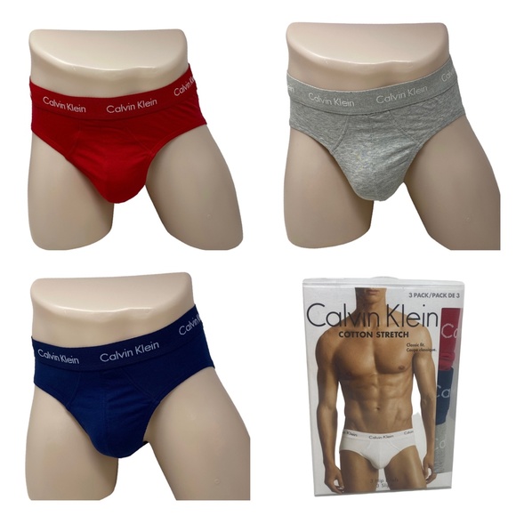 Calvin Klein Other - 🌿Sale🌿 3 PACK Calvin Klein Cotton Stretch Hip Brief Red Gray Men XL NU2661918